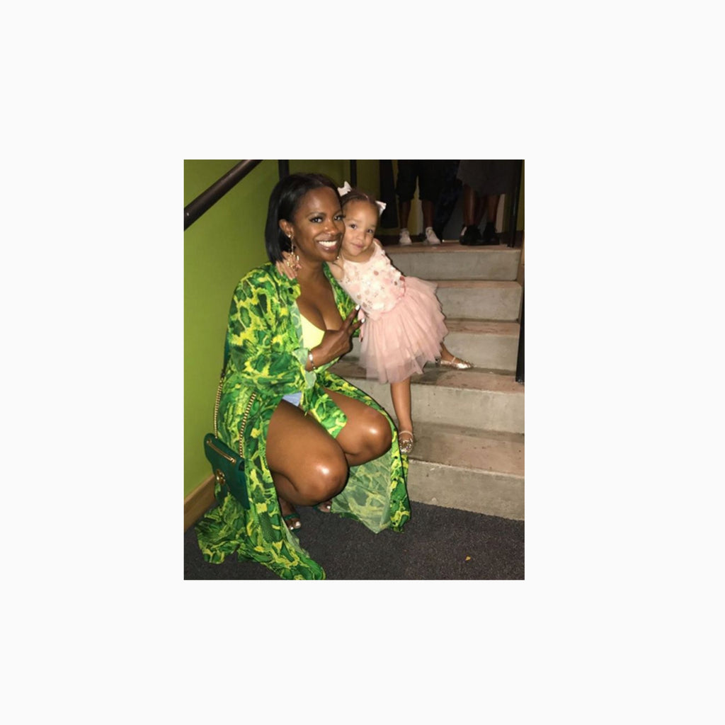 Kadi Burruss Wearing Sai Sankoh Algeria Green Snake Skin Shirt Dress