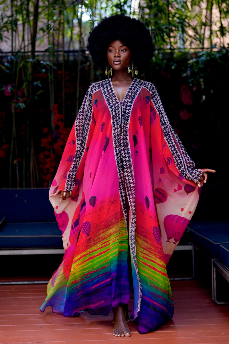 Juniper Goddess Kaftan by Sai Sankoh, luxury resort kaftan