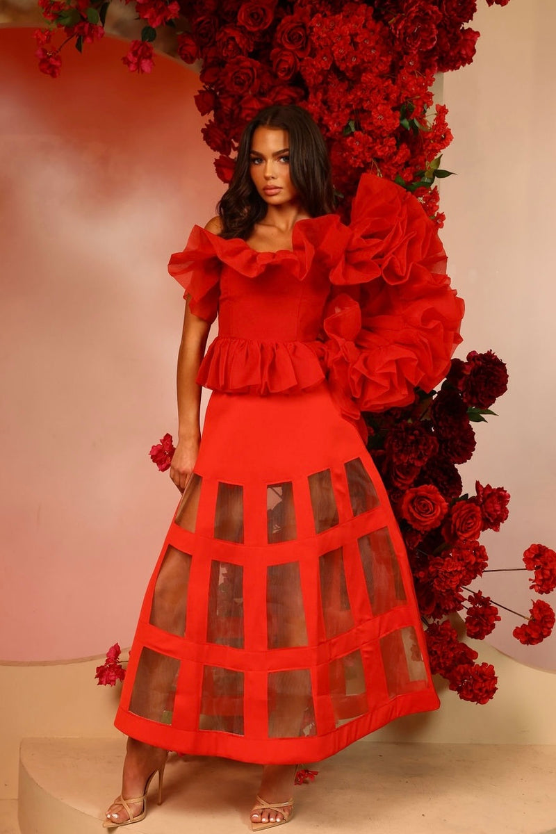 Rouge Skirt by Sai Sankoh, luxury resort skirt