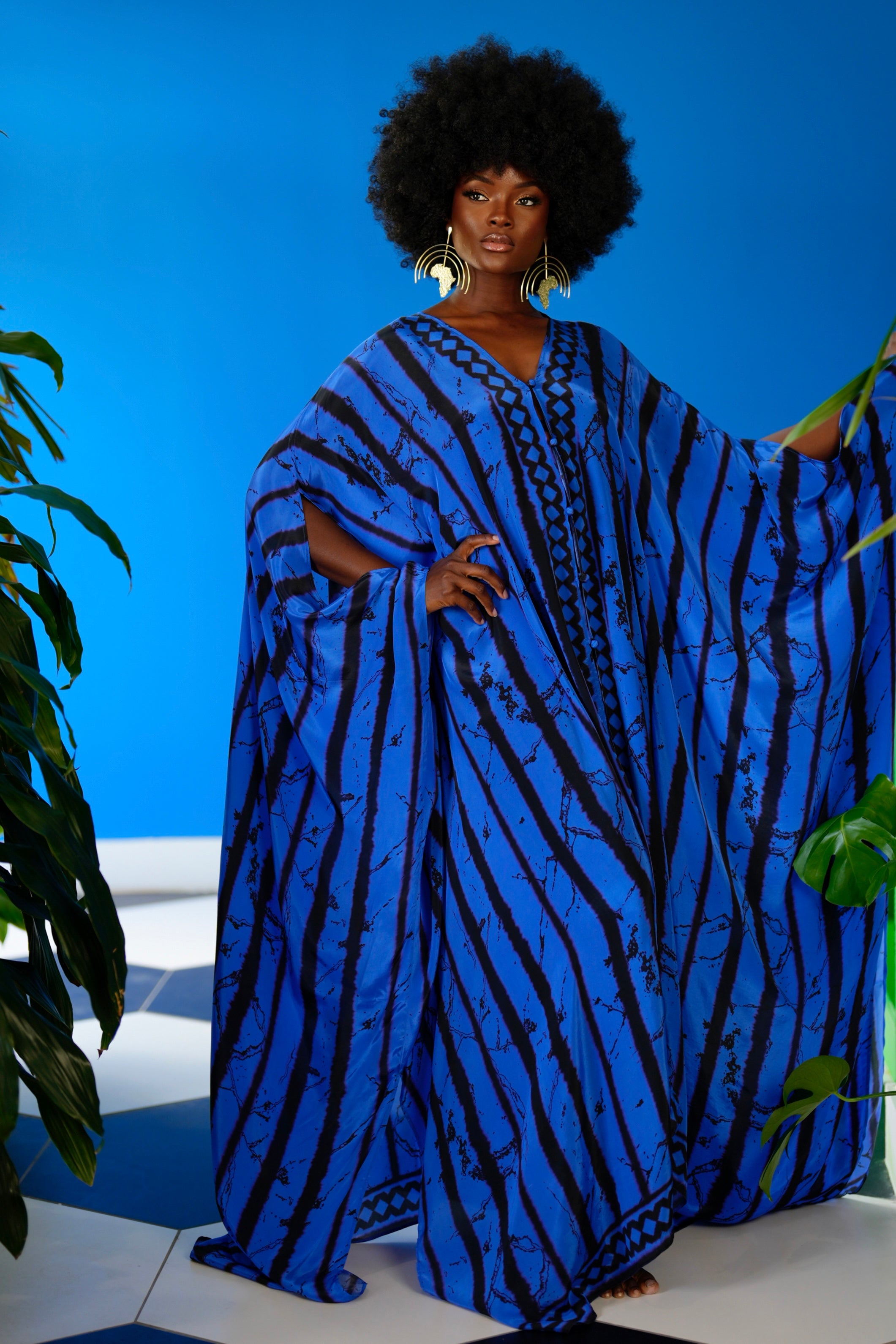 Blue Eloise Goddess Kaftan