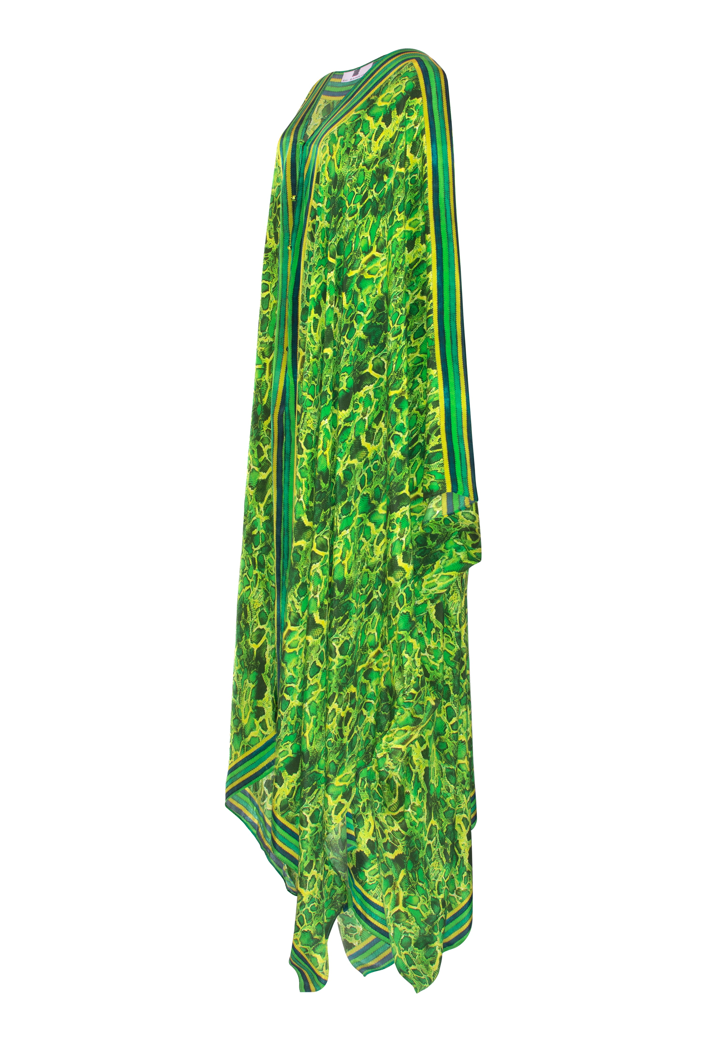 celebrity vacation style 2023 green kaftan