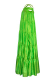 Exclusive villas green maxi dress luxury silk