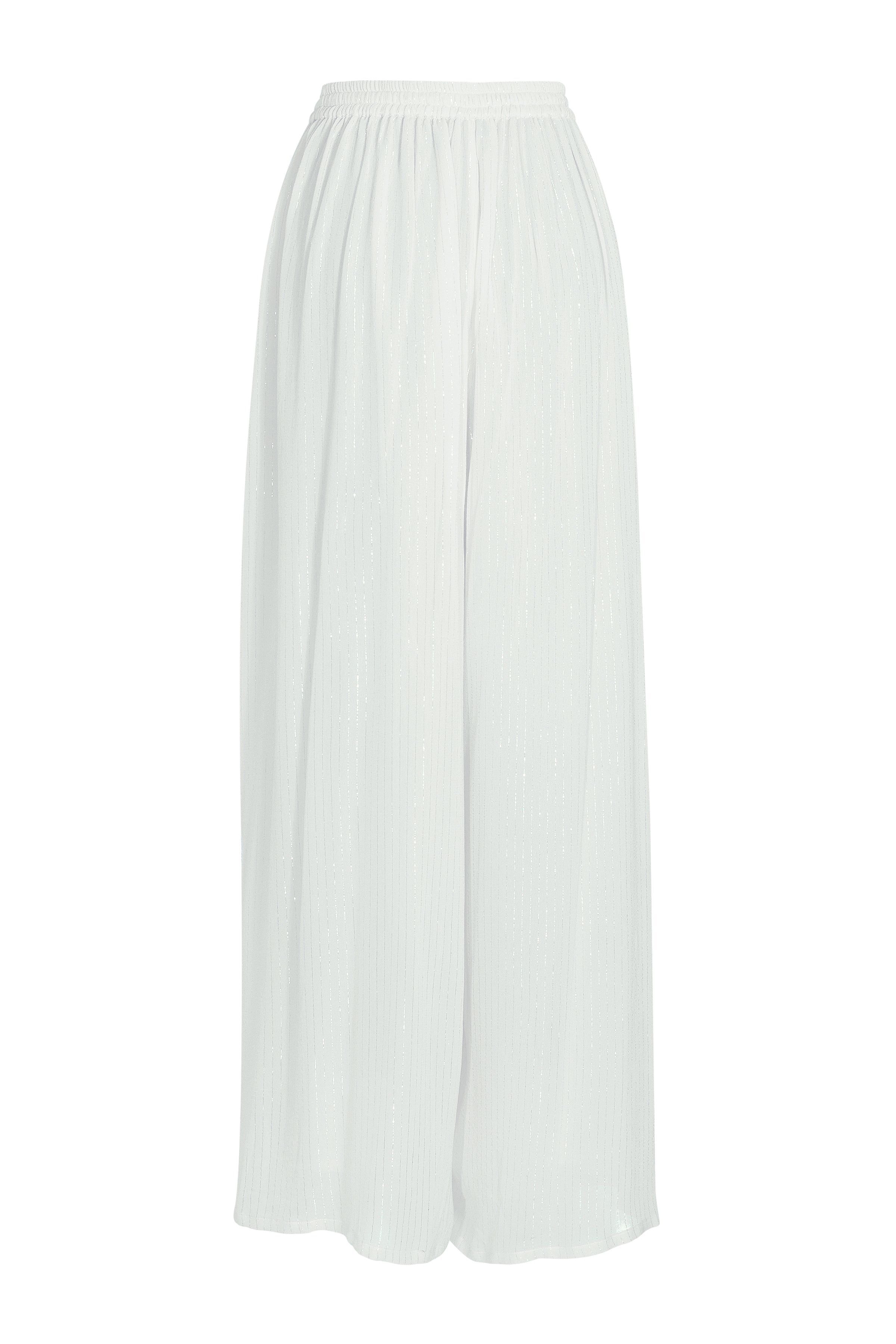 White Lurex Eleanor Pants - saisankoh
