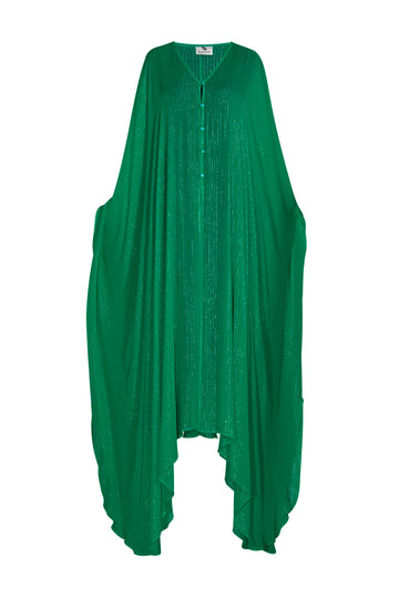 Forest Green Lurex Goddess kaftan - saisankoh
