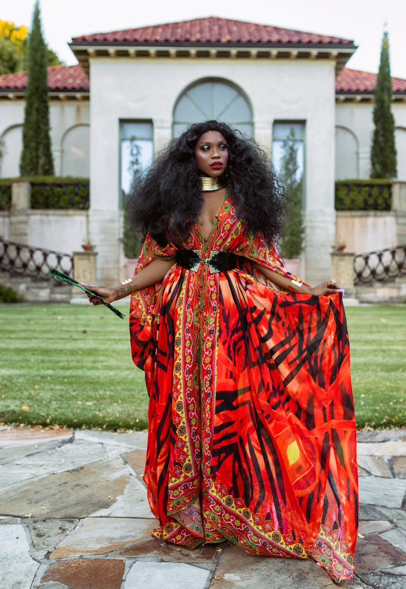 Dahlia Goddess kaftan - saisankoh
