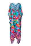 Lynae Long Silk Crepe Embellished Box Kaftan