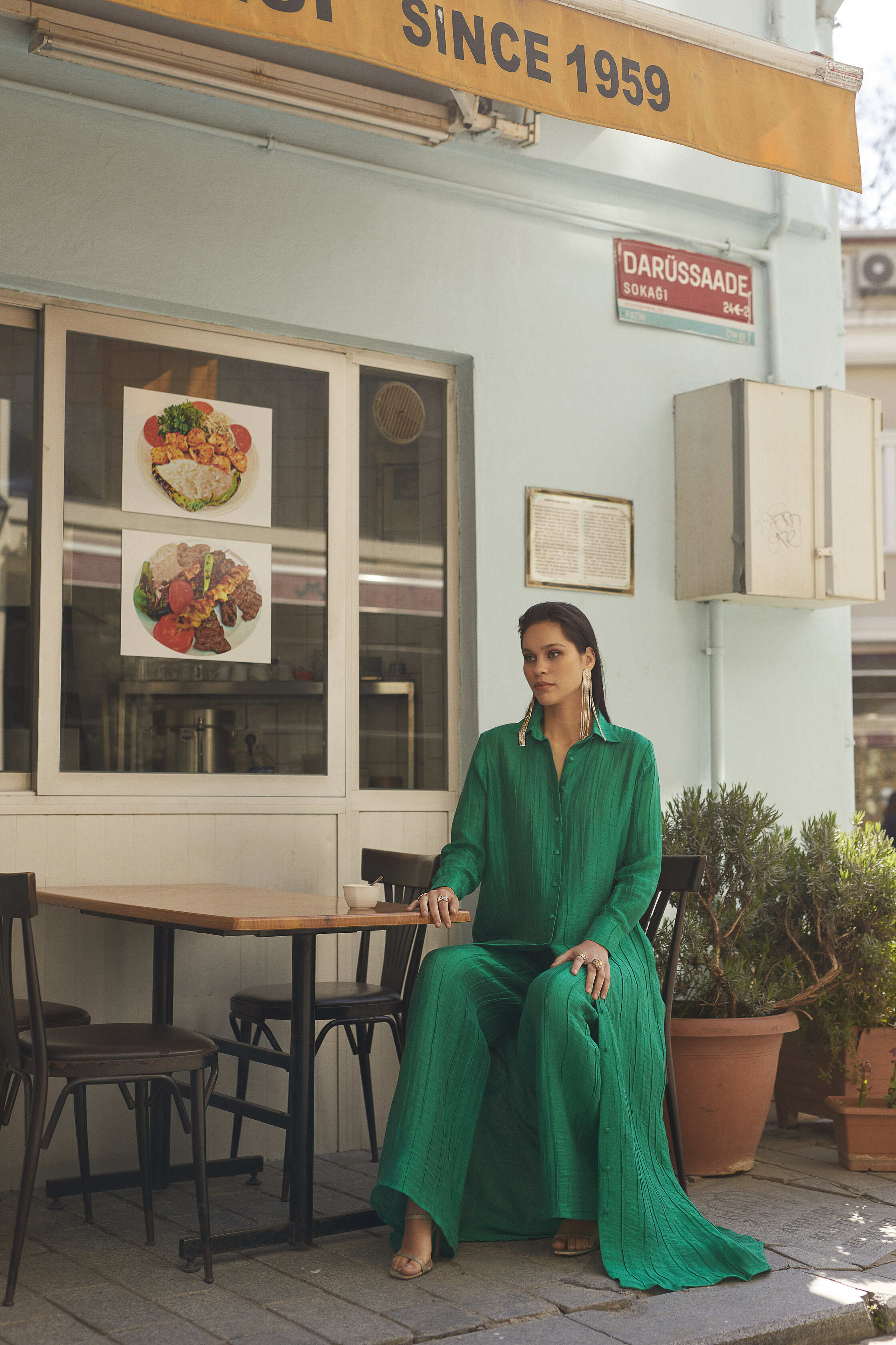 Selena Shirt Dress in Jade