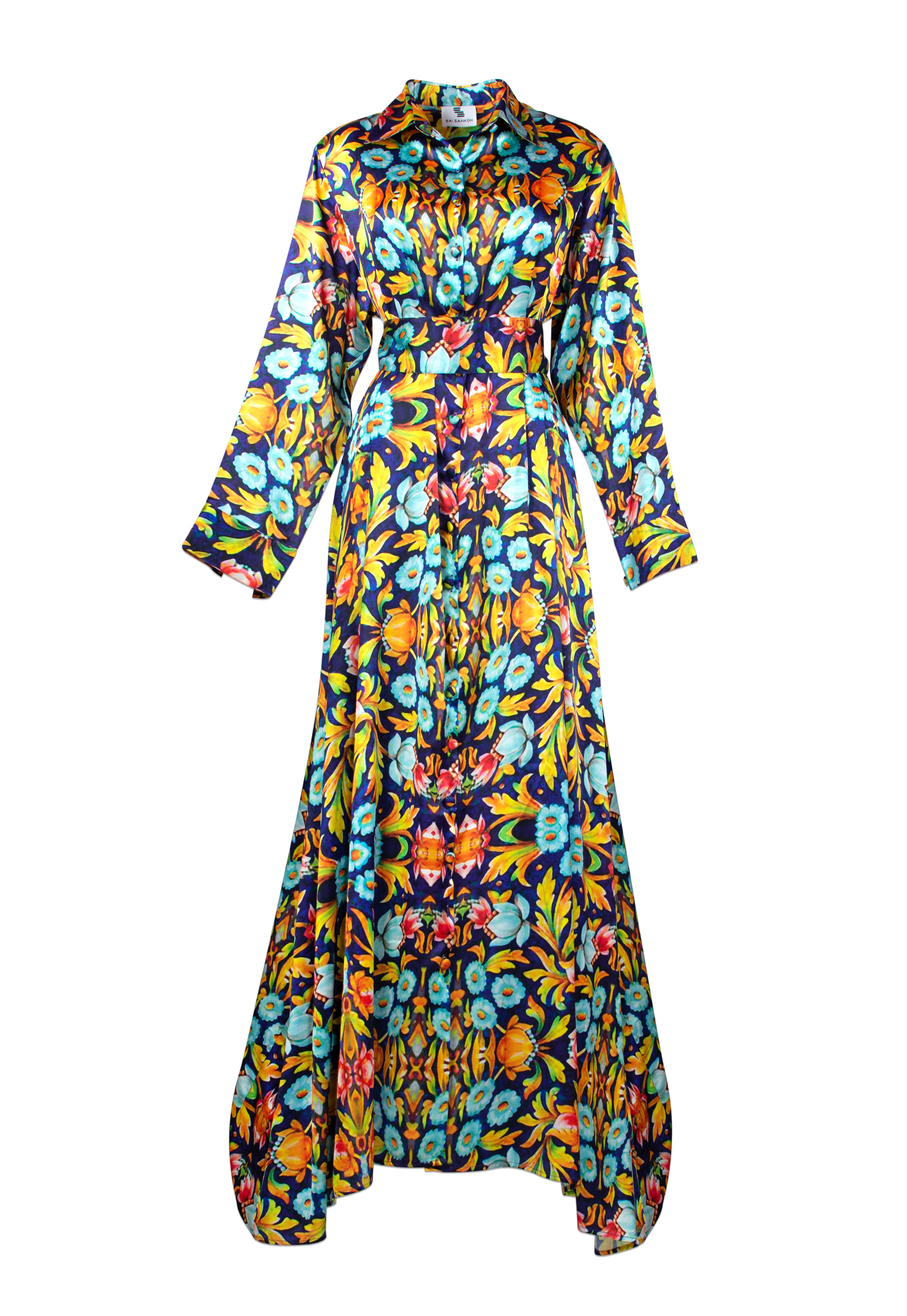 Magdalene Print Shirt Dress - saisankoh