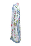 Gloria Long Silk Crepe Lace Up Kaftan - saisankoh