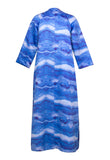 elegant silk coats with matching pants in blue