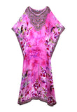 Sonya 44 Inch Silk Crepe Embellished Kaftan - saisankoh