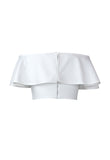White Reyna Dove Crop Top - saisankoh