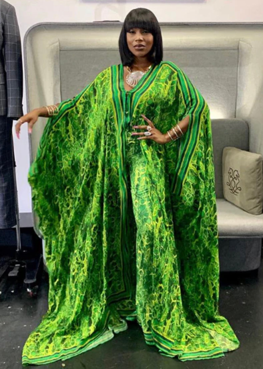 Green Snakeskin pants for beach 2023