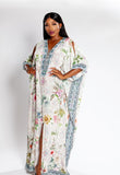 Gloria Long Silk Crepe Lace Up Kaftan - saisankoh