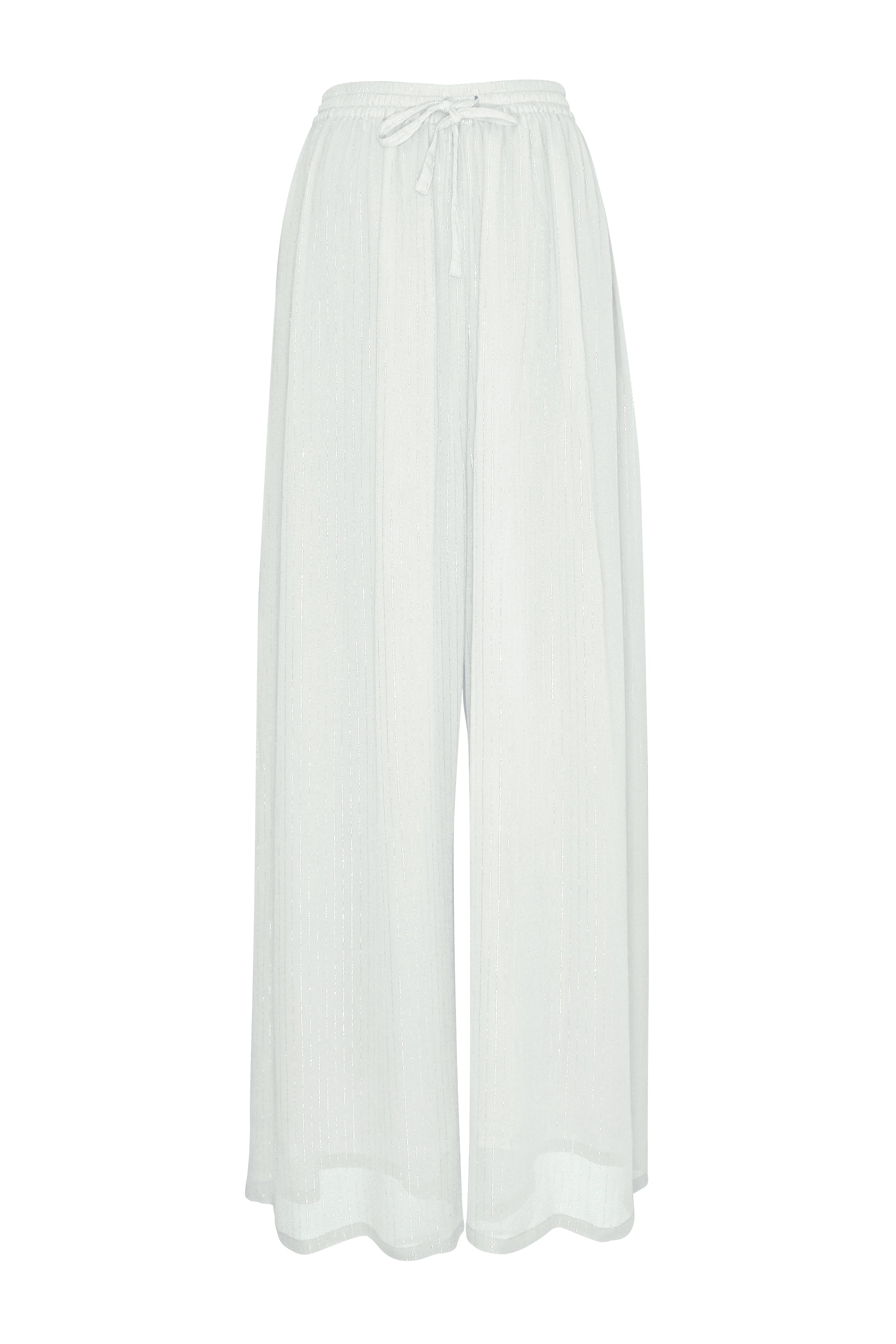 White Lurex Eleanor Pants - saisankoh