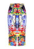 Sicily Print Stretch Skirt