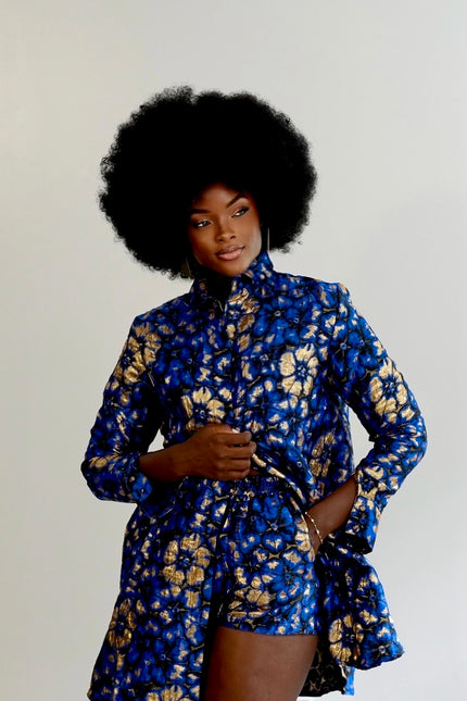 Sloan Shorts in Blue by Sai Sankoh — view 2