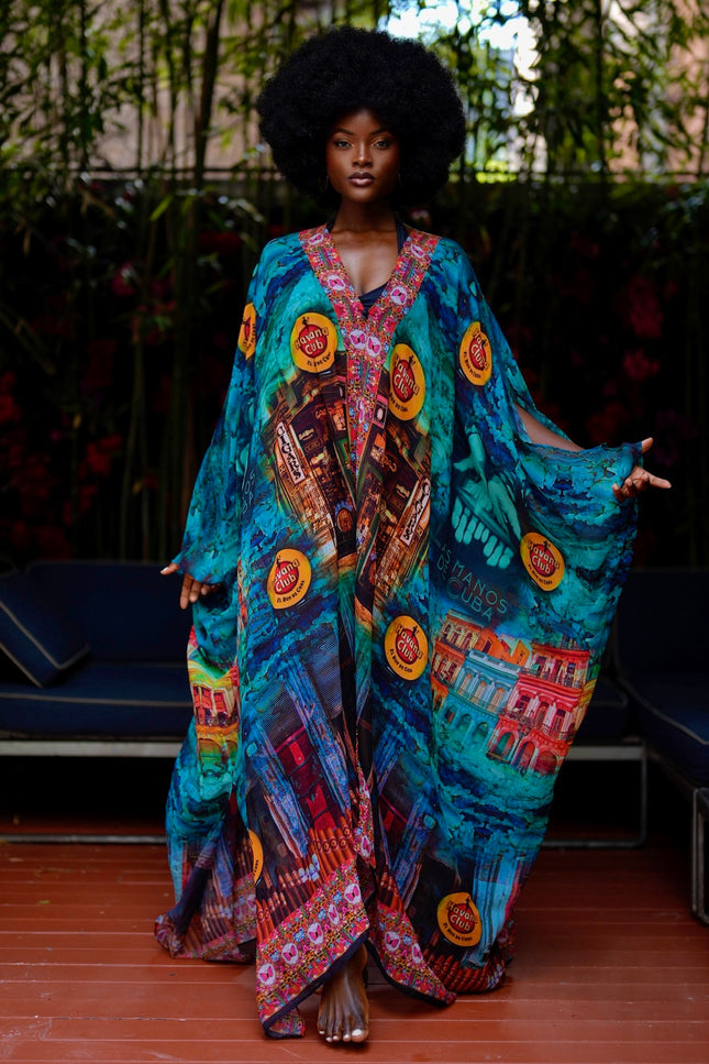 Arianne Goddess Kaftan by Sai Sankoh, luxury resort kaftan