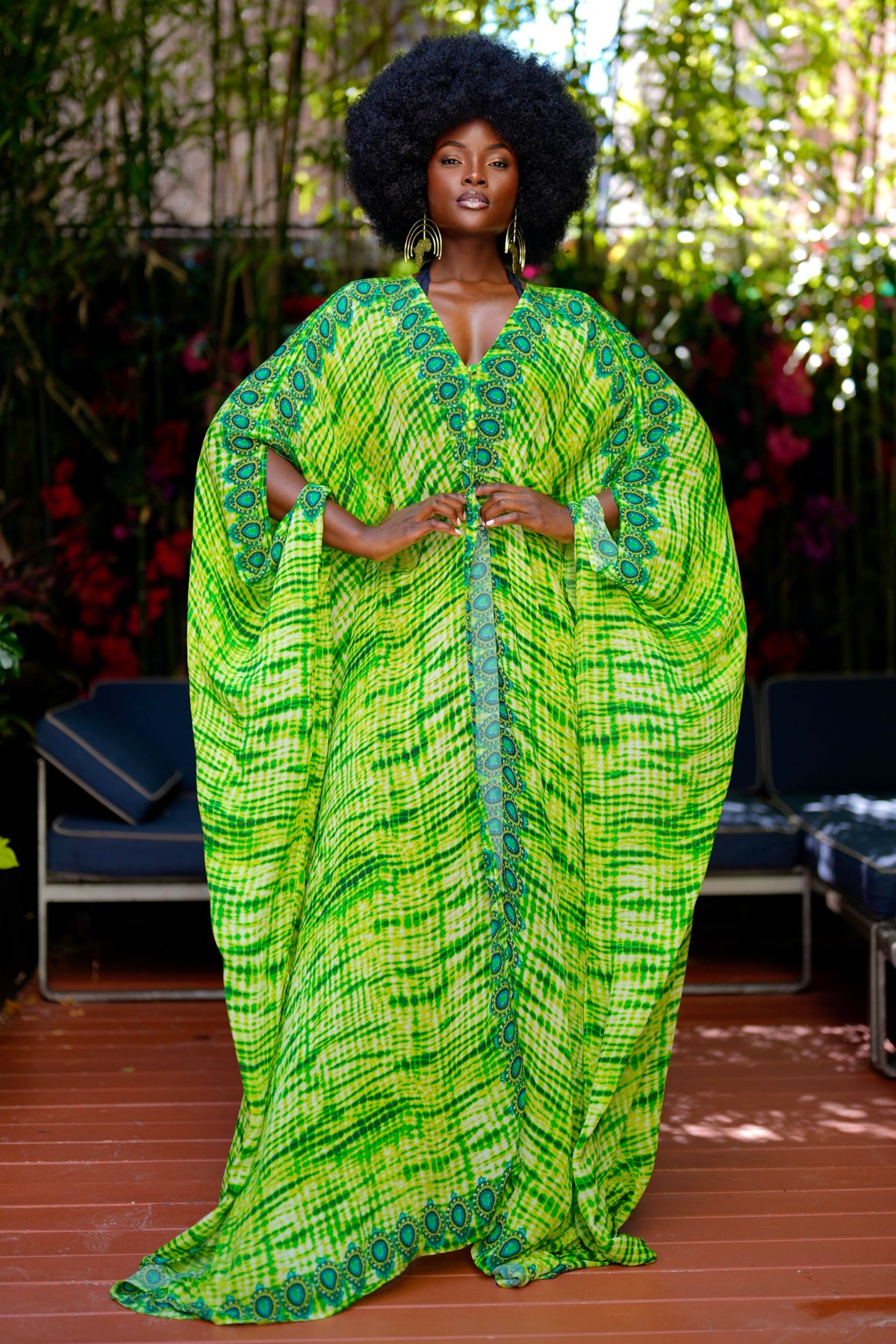 Allegra Goddess Kaftan by Sai Sankoh, luxury resort kaftan