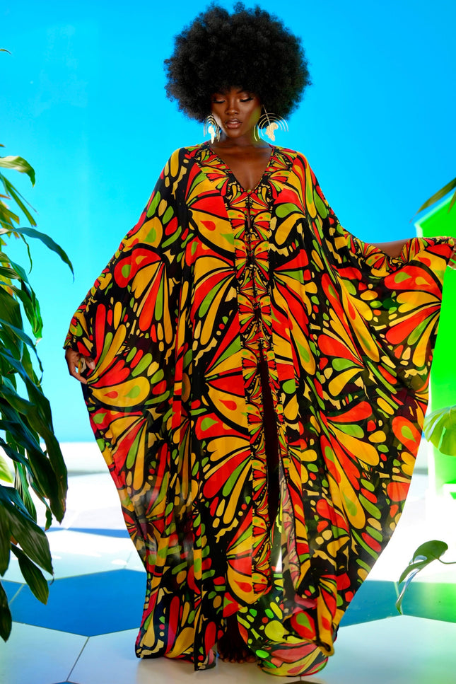 Iva Goddess Kaftan by Sai Sankoh, luxury resort kaftan