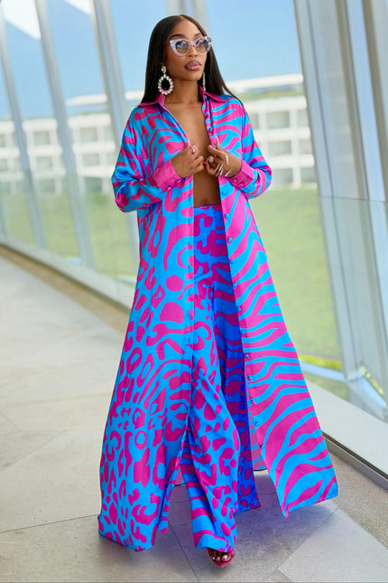 Bubble Gum Shirtdress by Sai Sankoh, luxury resort shirt dress
