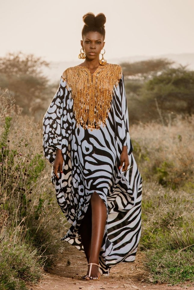 Karmyn Box Kaftan by Sai Sankoh, luxury resort kaftan