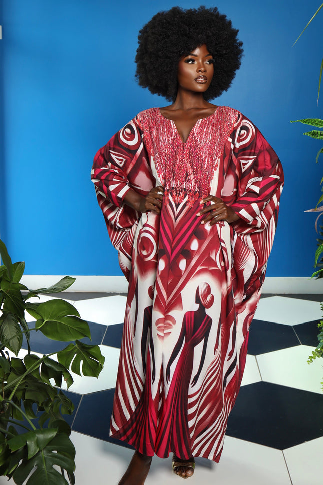 Keva Box Kaftan by Sai Sankoh, luxury print box kaftan