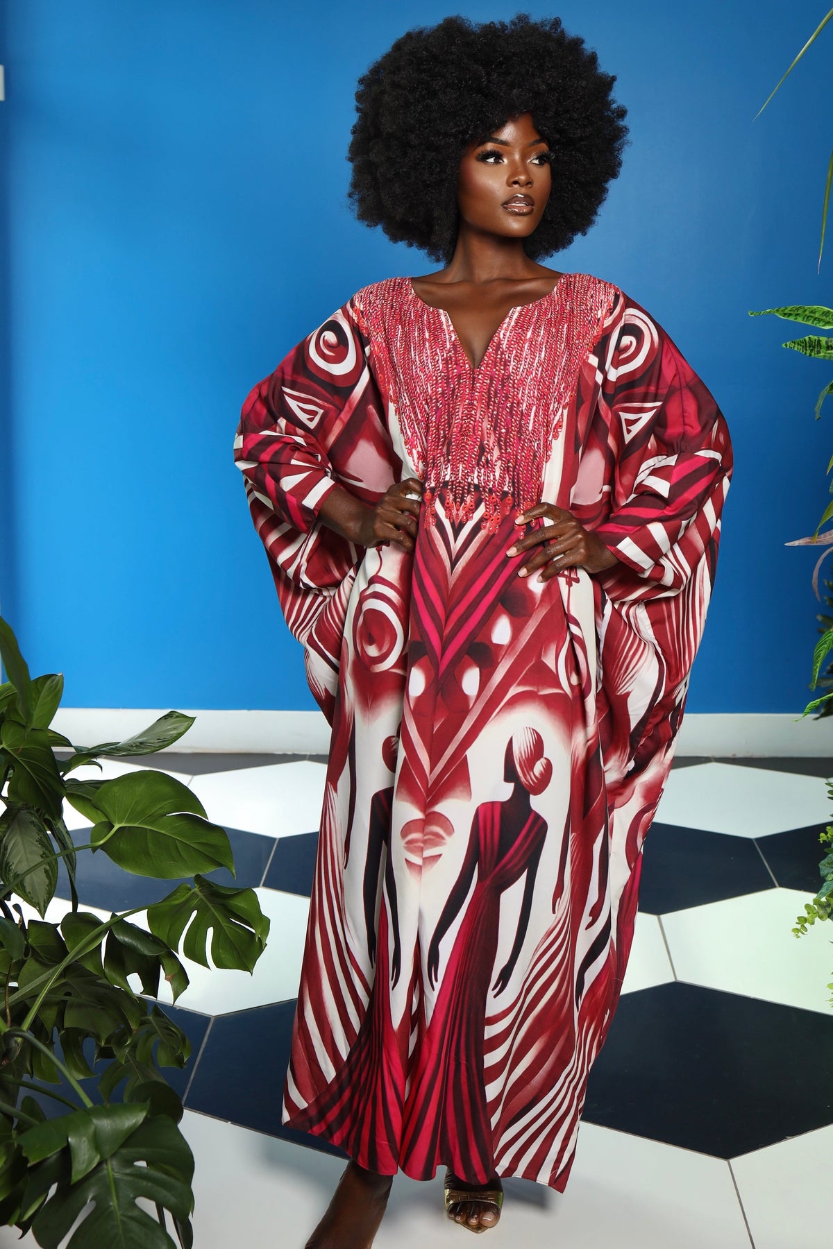 Keva Box Kaftan by Sai Sankoh, luxury print box kaftan