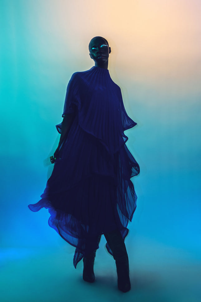 Mabel Dress in Purple by Sai Sankoh, luxury resort dress