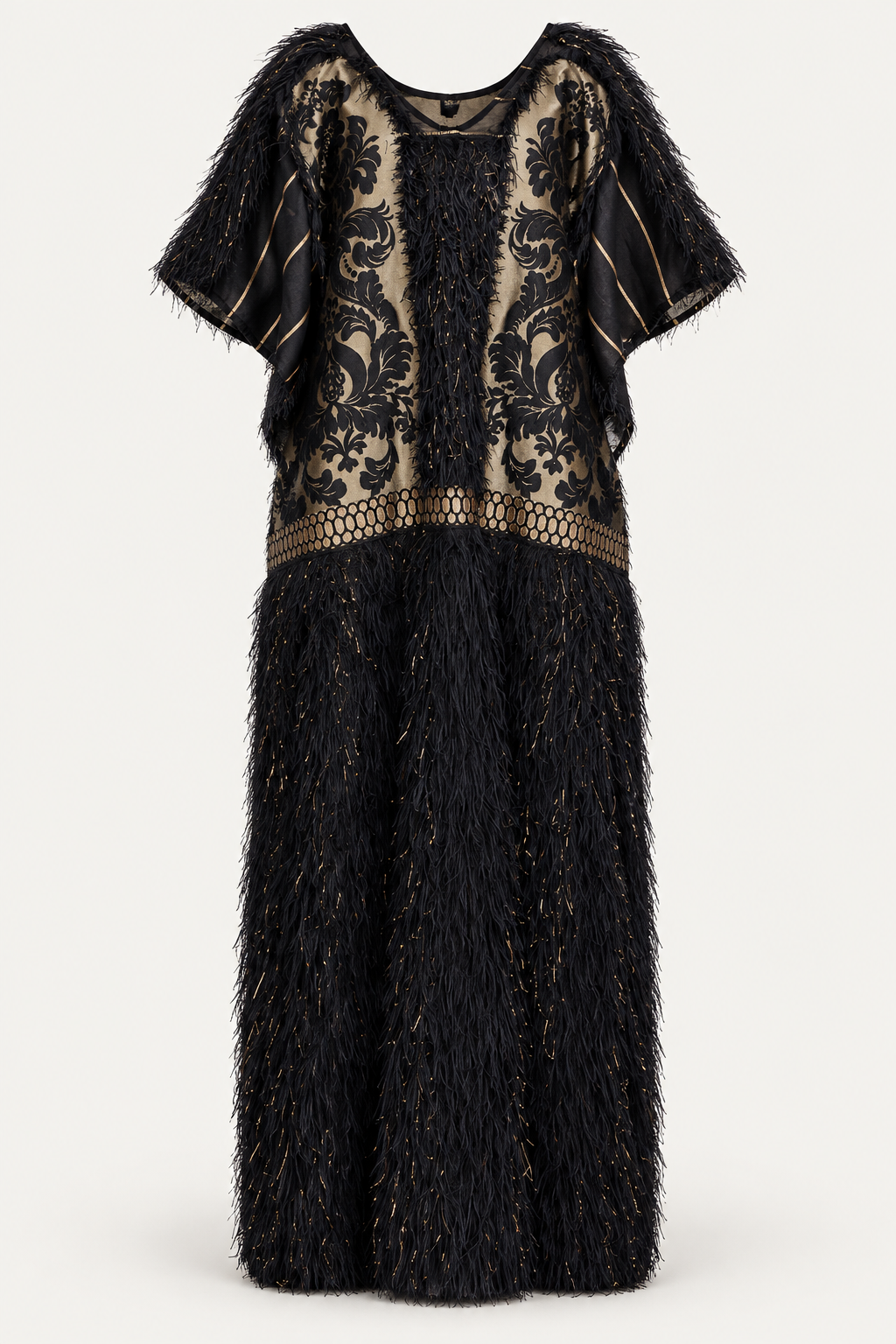 Black Sibel Fringe Box Kaftan