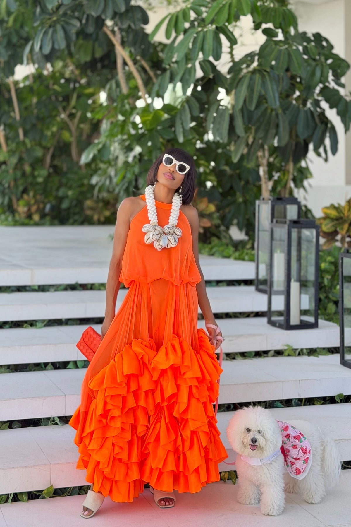 Ella in Neon Orange by Sai Sankoh — luxury resort wear