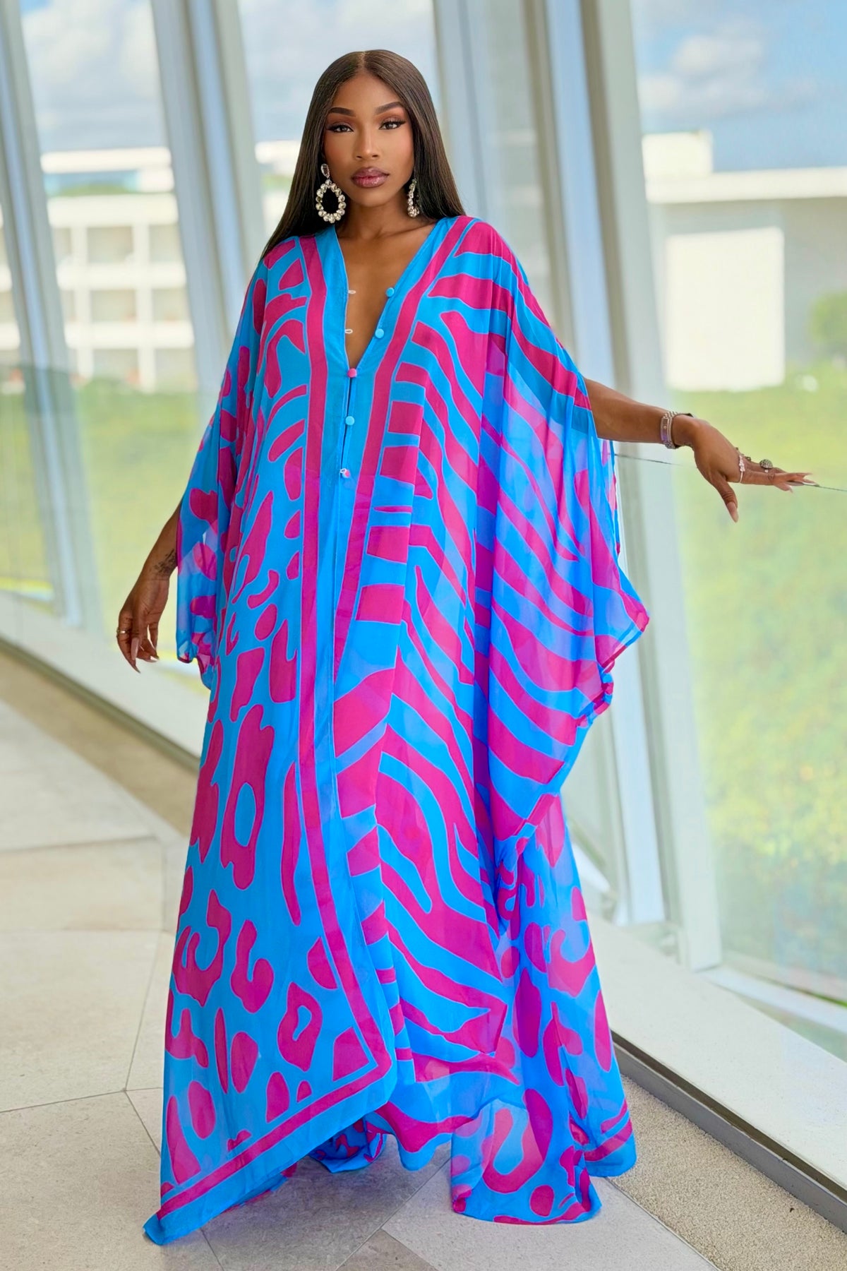 Bubble Gum Goddess Kaftan by Sai Sankoh — view 3