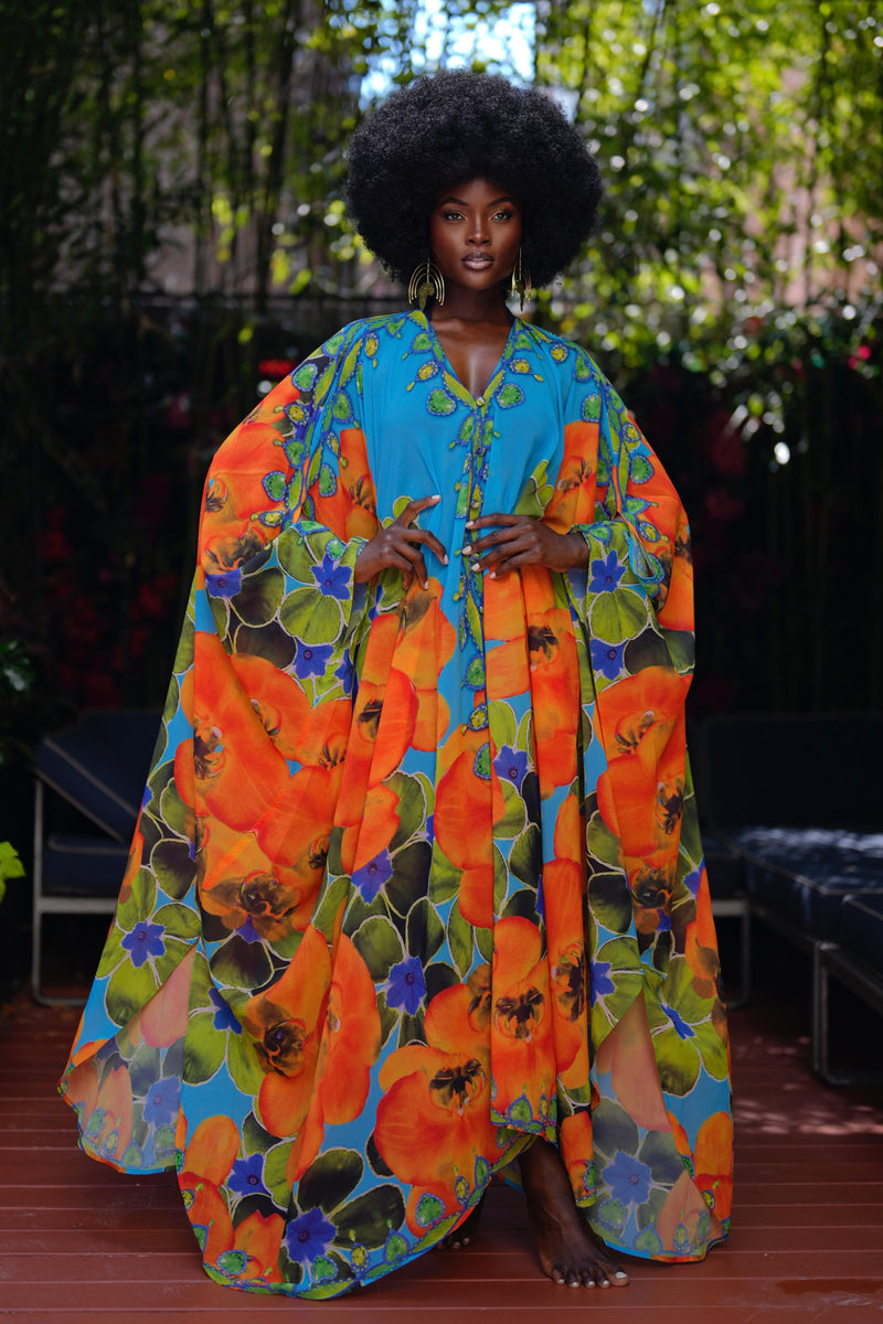 Angel Goddess Kaftan by Sai Sankoh, luxury resort kaftan