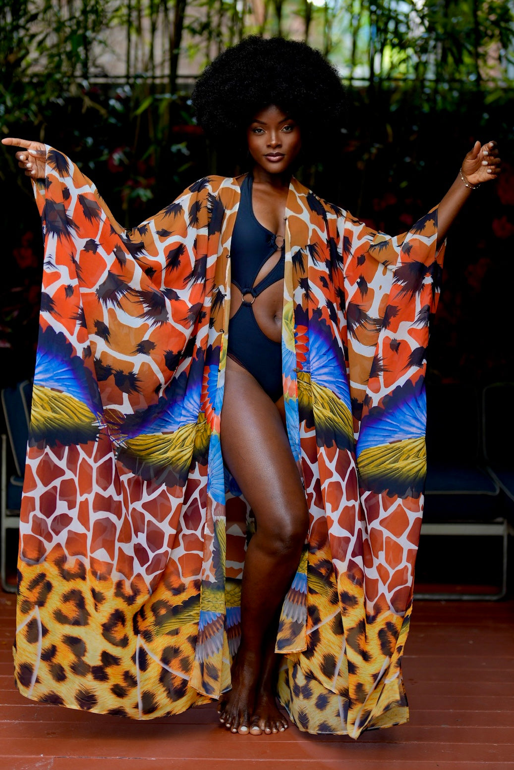 Madagascar Goddess Kaftan by Sai Sankoh, luxury resort kaftan