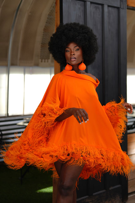 Orange Melba Mini by Sai Sankoh, luxury resort dress