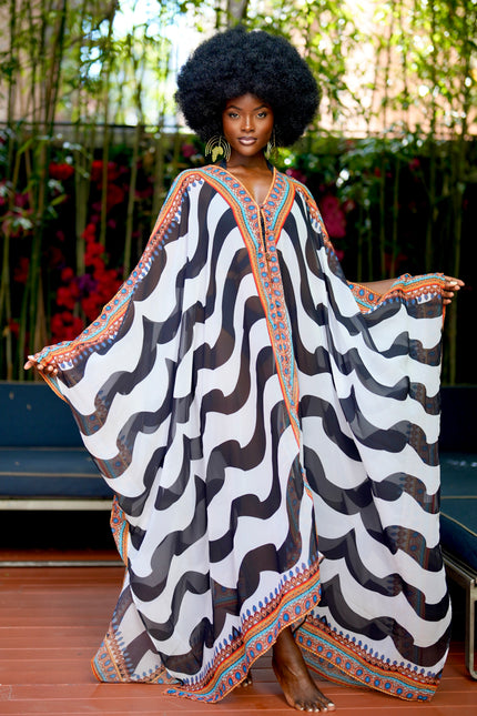 Tanzania Goddess Kaftan by Sai Sankoh, luxury resort kaftan