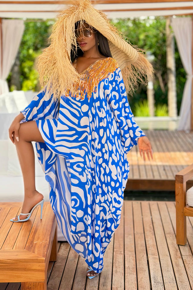 Sandra Box Kaftan by Sai Sankoh, luxury resort kaftan
