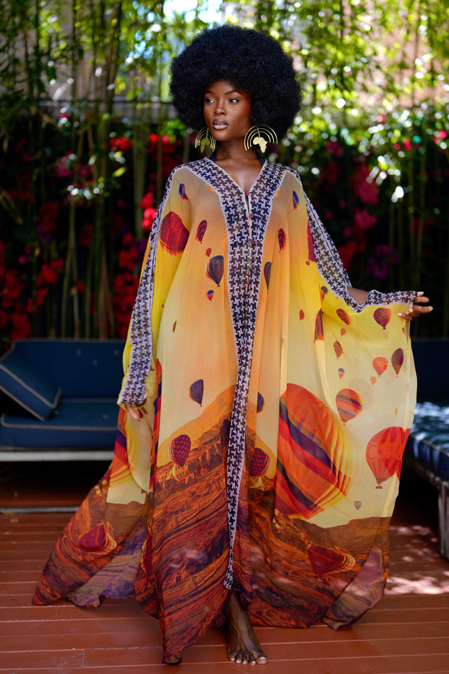 Alma Goddess Kaftan by Sai Sankoh, luxury resort kaftan
