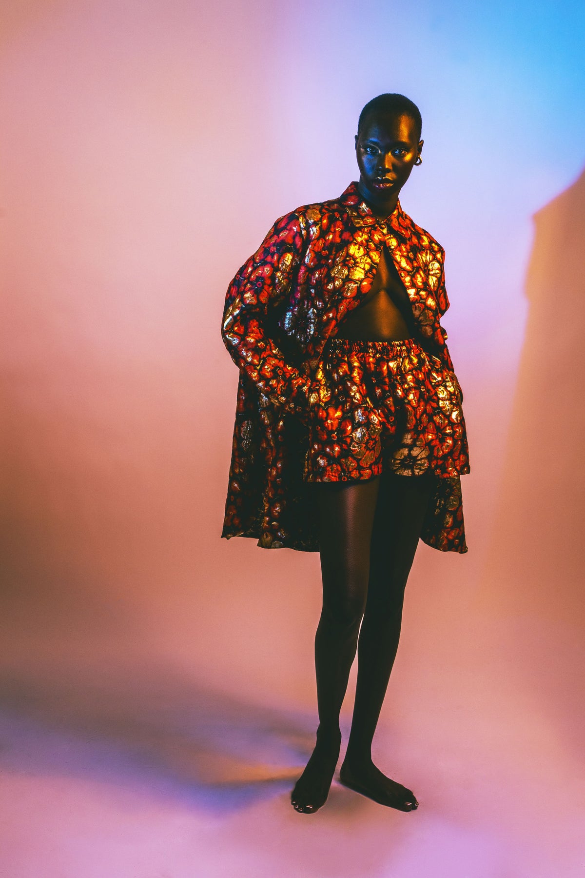 Ophelia Button Top in Red by Sai Sankoh, luxury resort blouse