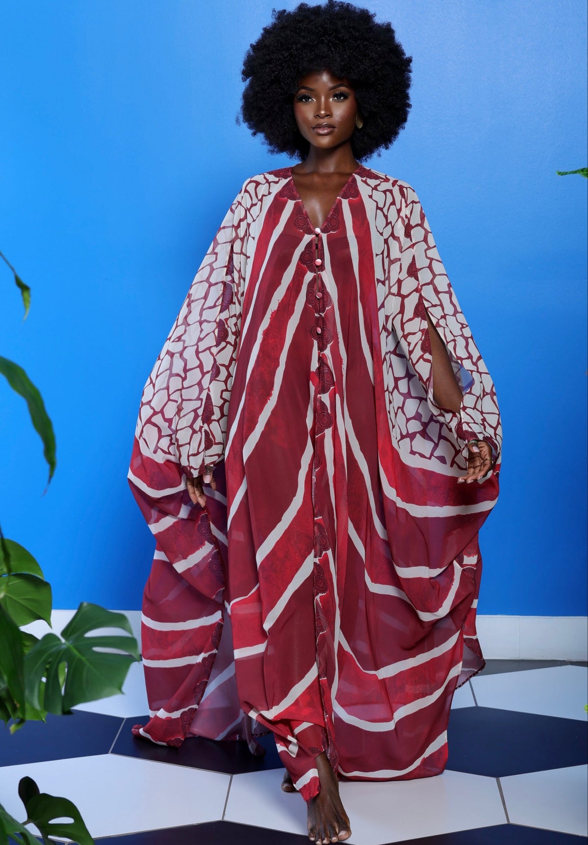 Divinity Goddess Kaftan by Sai Sankoh, luxury resort kaftan