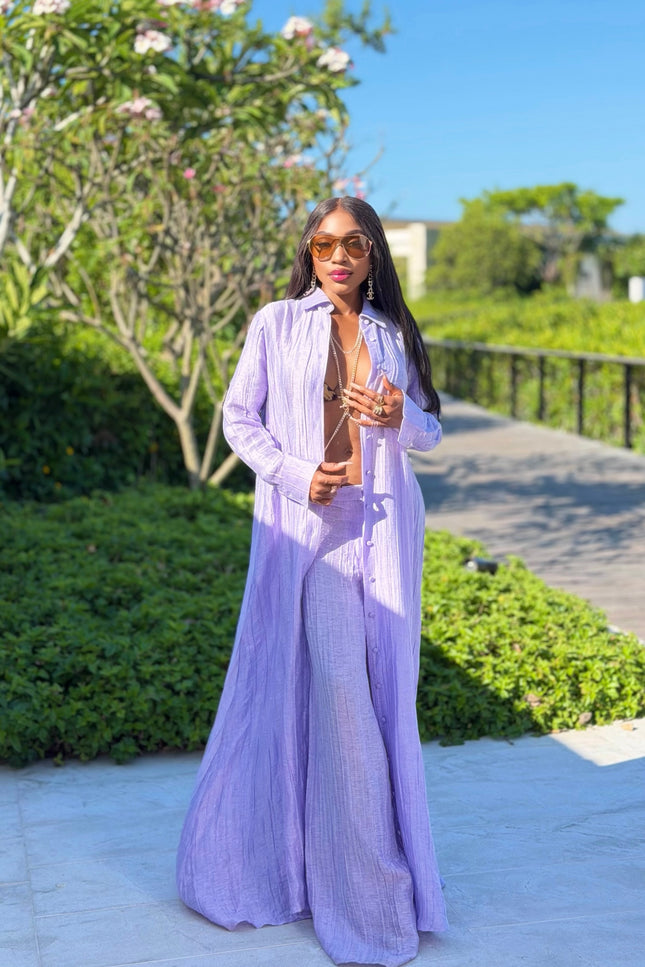 Hera Pants in Lilac by Sai Sankoh, luxury resort pants