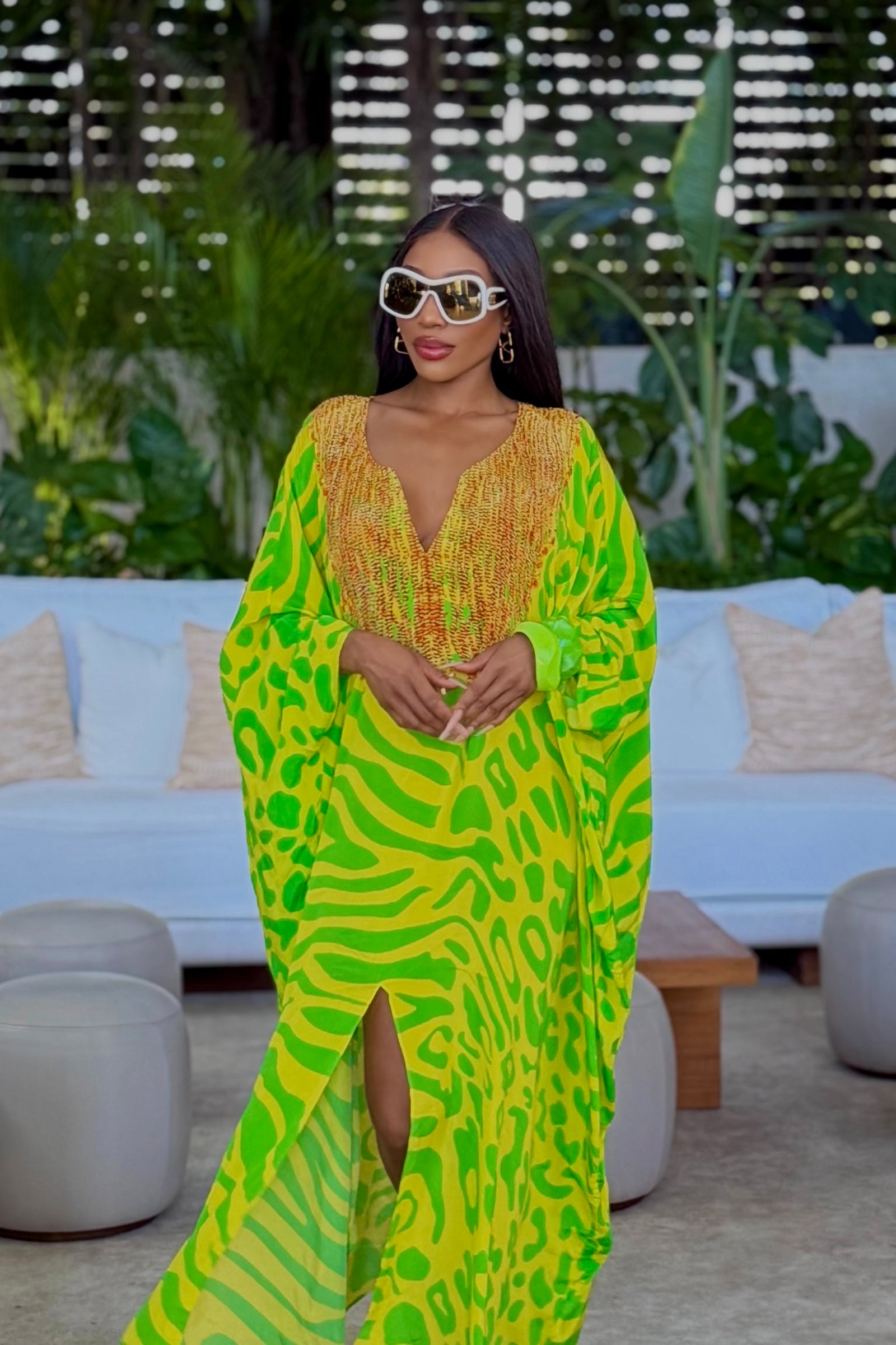 Nyakomi Box Kaftan by Sai Sankoh, luxury resort kaftan