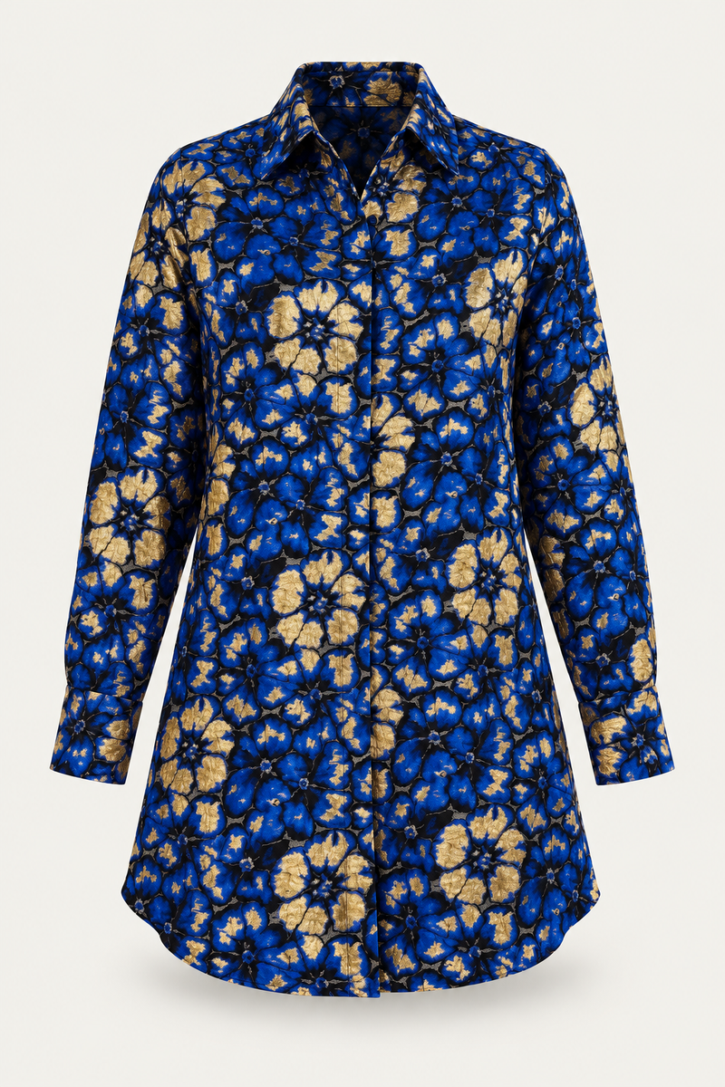 Ophelia Button Top in Blue
