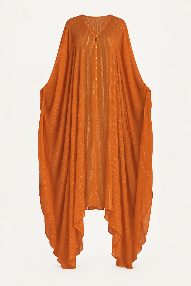 Brown Lurex Goddess Kaftan