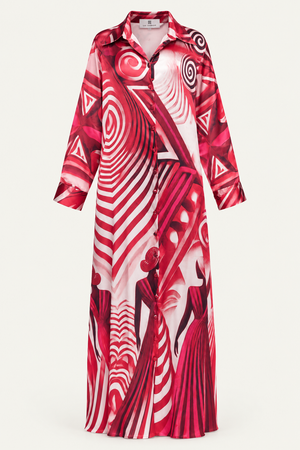 Keva Red and White — Shirt Dress