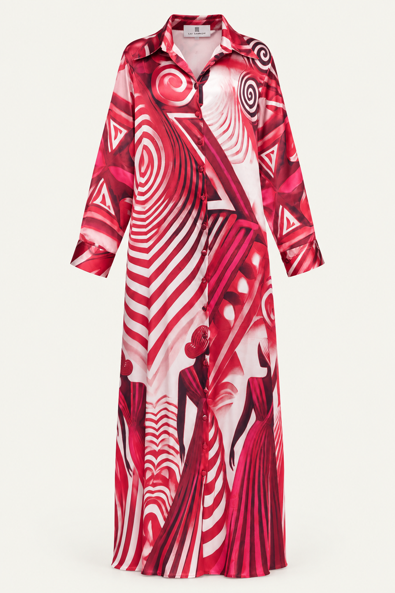 Keva Red and White — Shirt Dress