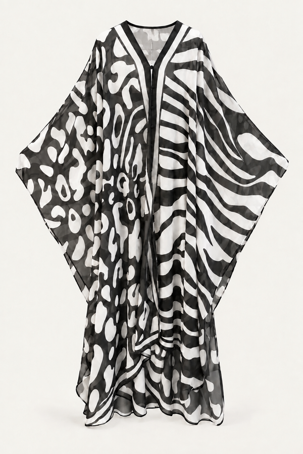 Karmyn Black and White — Goddess Kaftan