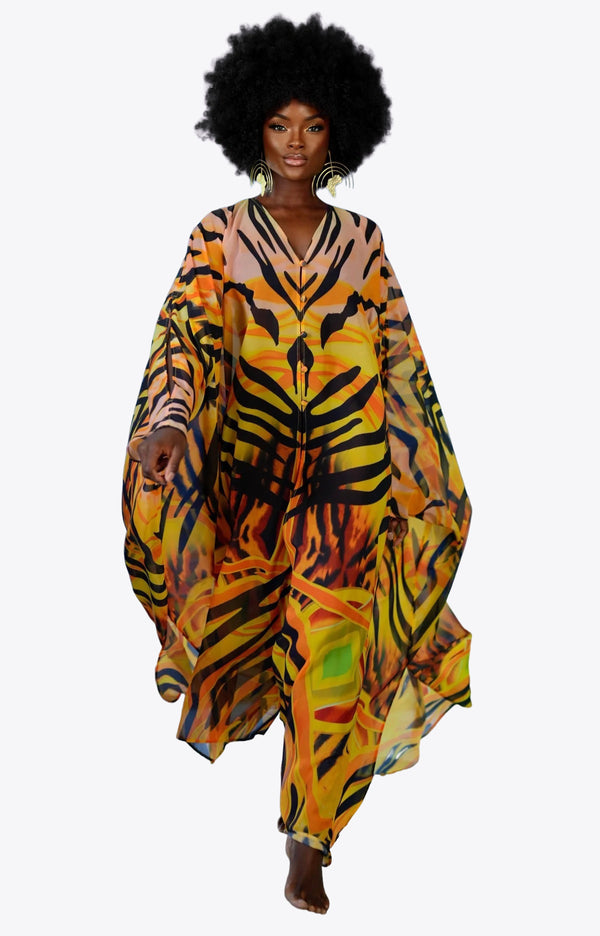 Sahara Goddess Kaftan by Sai Sankoh, luxury resort kaftan