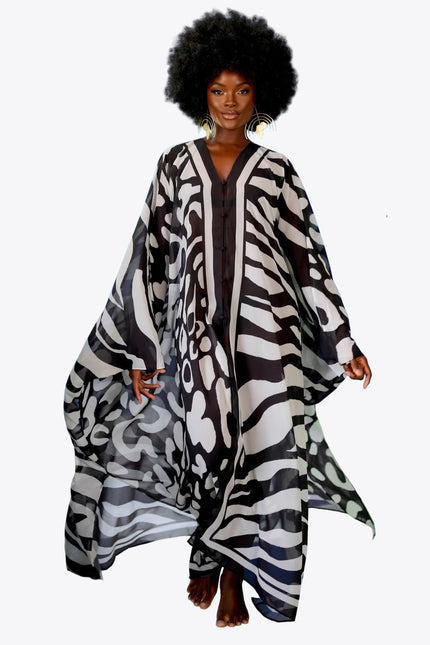 Karmyn Goddess Kaftan by Sai Sankoh, luxury resort kaftan