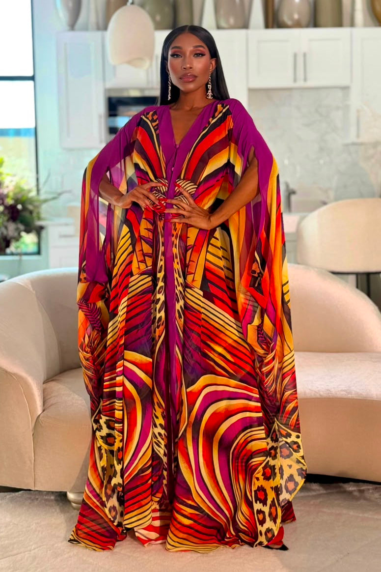 Sahara Sunrise Goddess Kaftan full look